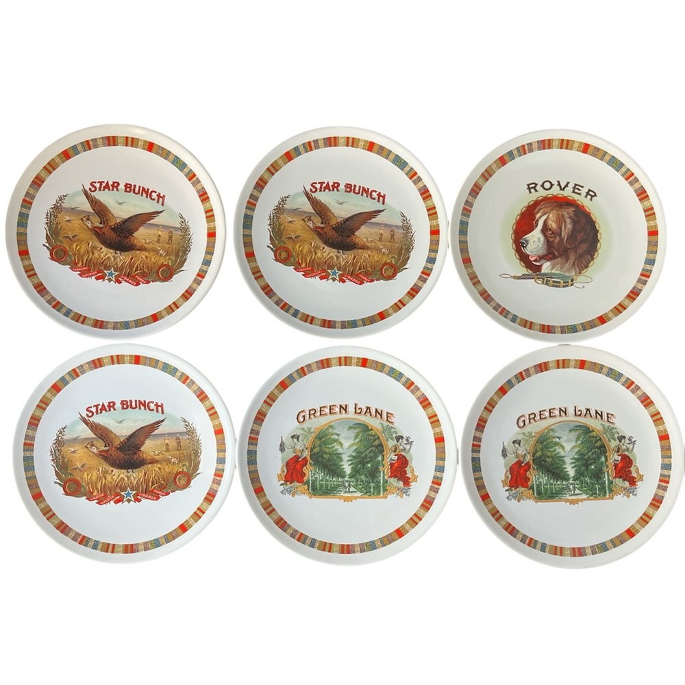 Pottery Barn Fireside Club Decor Plates Set of 6